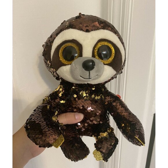 3/$15 SALE - Ty FLIPPABLES Sequins DANGLER the Sloth Beanie - Picture 1 of 4